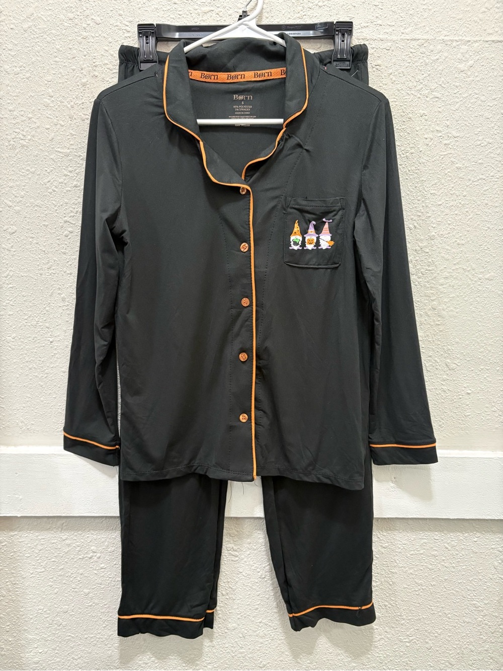 Born Halloween Gnome Pajama Set Size Small